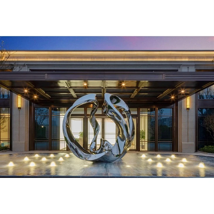 stainless steel big ball sculpture